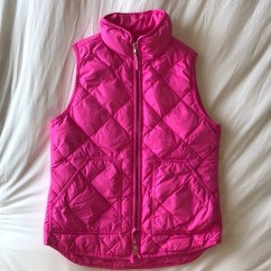 J.Crew hot pink puff vest